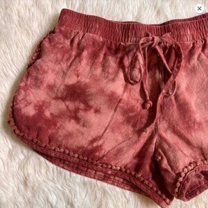 Women's | Teen | Aeropostale Tie-Dye Soft Shorts | Medium | Red, Pink